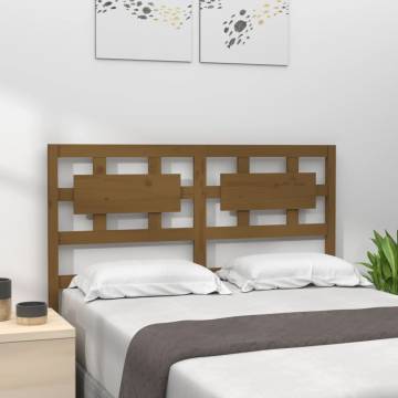 Honey Brown Bed Headboard - Solid Pine Wood - 125.5x4x100 cm