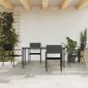 5 Piece Garden Dining Set Black Poly Rattan and Steel Size 160 cm table length Number of 4 