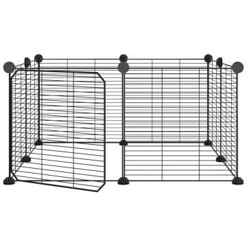 8-Panel Pet Cage with Door - Durable 35x35 cm Steel