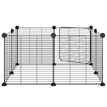 8-Panel Pet Cage with Door - Durable 35x35 cm Steel