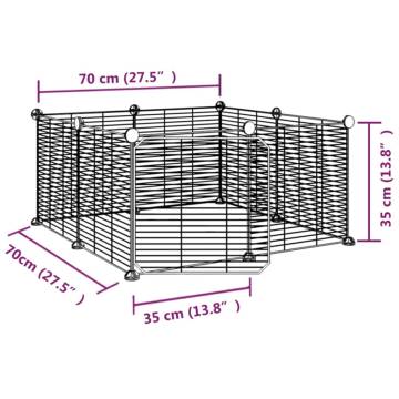 8-Panel Pet Cage with Door - Durable 35x35 cm Steel