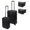 ProWorld 2 Piece Suitcase Set - Elegant Quilted Black Design