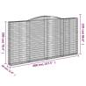 Arched Gabion Basket 400x30x200/220 cm - Galvanised Iron