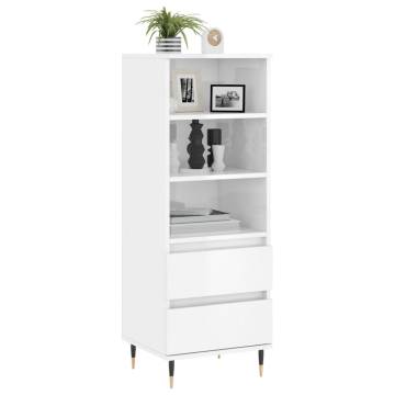 Highboard High Gloss White 40x36x110 cm - Stylish Storage