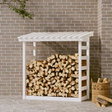 Firewood Rack White 108x64.5 cm | Solid Pine Wood Storage