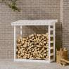 Firewood Rack White 108x64.5x110 cm Solid Wood Pine Colour white Size 108 x 64.5 x 110 cm 