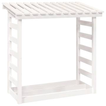 Firewood Rack White 108x64.5 cm | Solid Pine Wood Storage