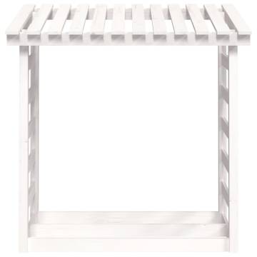 Firewood Rack White 108x64.5 cm | Solid Pine Wood Storage