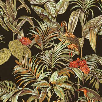 Bird-of-Paradise Black Wallpaper | DUTCH WALLCOVERINGS