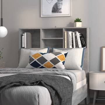 Headboard Cabinet Grey Sonoma - Stylish Bedroom Storage