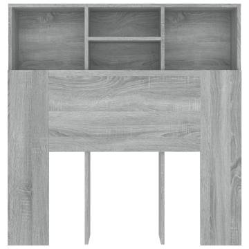 Headboard Cabinet Grey Sonoma - Stylish Bedroom Storage