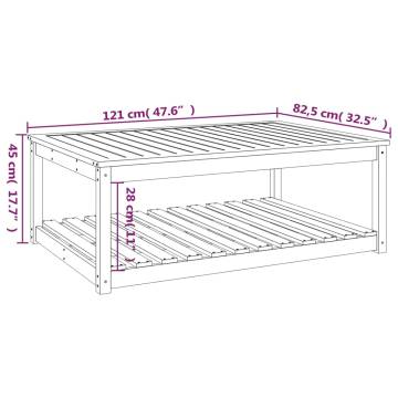 Elegant Solid Wood Garden Table - 121x82.5 cm