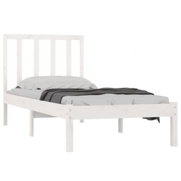 Bed Frame White Solid Wood Pine 100x200 cm - Stylish & Sturdy