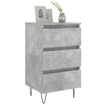 Concrete Grey Bedside Cabinets - 2 Pack, Stylish & Durable