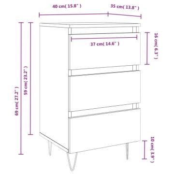 Concrete Grey Bedside Cabinets - 2 Pack, Stylish & Durable