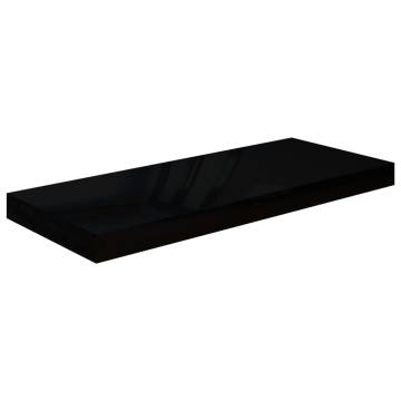 Floating Wall Shelf High Gloss Black - Stylish MDF Home Display