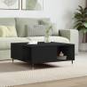 Stylish Black Coffee Table - 80x80cm Engineered Wood