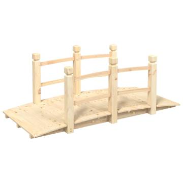 Garden Bridge with Railings - Solid Wood Spruce 150x67x56cm