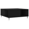 Stylish Black Coffee Table - 80x80cm Engineered Wood