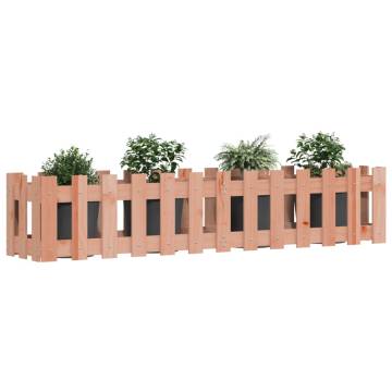 Garden Raised Bed with Fence Design - Solid Douglas Wood