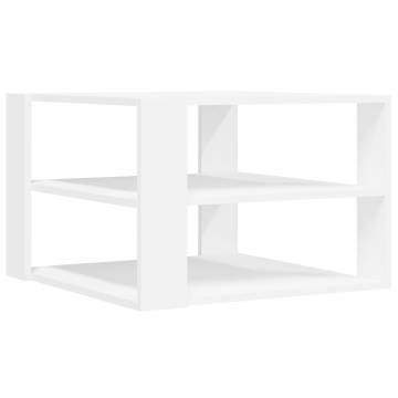 Stylish White Coffee Table - 59.5x59.5x40 cm Engineered Wood