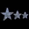 Christmas Decoration Stars - 3 pcs White Mesh LED Set