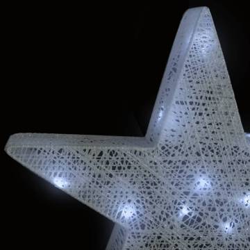 Christmas Decoration Stars - 3 pcs White Mesh LED Set