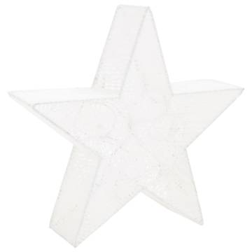 Christmas Decoration Stars - 3 pcs White Mesh LED Set