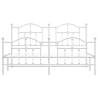 Elegant White Metal Bed Frame with Headboard & Footboard 160x200