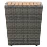 Rustic Grey Tea Table - Durable Poly Rattan & Acacia Wood