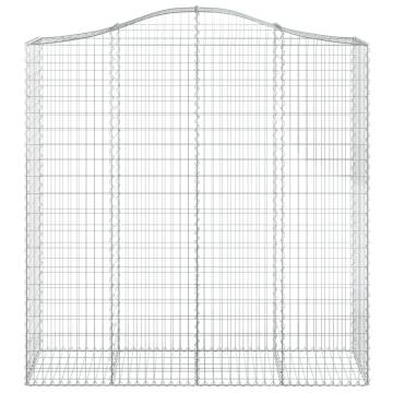 Arched Gabion Basket 200x50x200/220 cm - Galvanised Iron