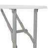 3 Piece Folding Dining Set with Storage Rack - White MDF & Steel