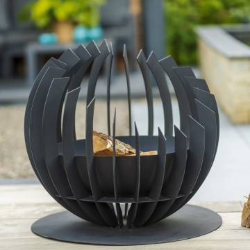 RedFire Barkley Black Fire Basket - Unique Garden Atmosphere