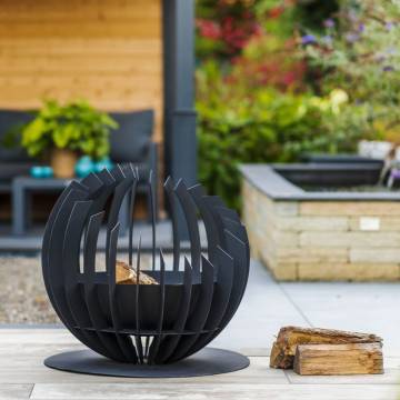 RedFire Barkley Black Fire Basket - Unique Garden Atmosphere