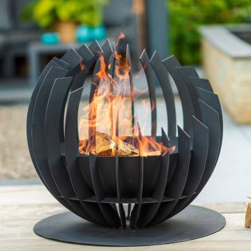 RedFire Barkley Black Fire Basket - Unique Garden Atmosphere