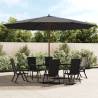 Garden Parasol with Wooden Pole - 400x273 cm Anthracite Shade