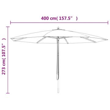 Garden Parasol with Wooden Pole - 400x273 cm Anthracite Shade