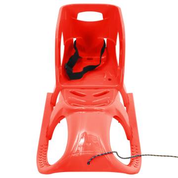 Red Sledge with Seat | Durable Polypropylene Sled for Kids