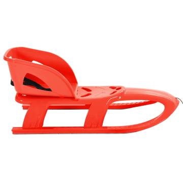 Red Sledge with Seat | Durable Polypropylene Sled for Kids