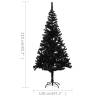 Black Pre-lit Christmas Tree with Ball Set - 210 cm PVC