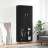 Highboard Black 69.5x34x180 cm Engineered Wood Colour black Quantity in Package 1 Model 2 glass doors 