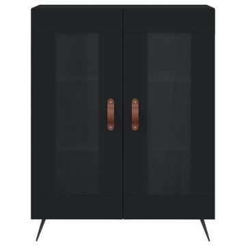 Stylish Highboard - Black Engineered Wood 69.5x34x180 cm