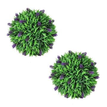 Set of 2 Artificial Boxwood Balls with Lavender - 30 cm