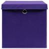 Purple Folding Storage Boxes with Covers - Set of 4 | Hipomarket