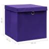 Purple Folding Storage Boxes with Covers - Set of 4 | Hipomarket