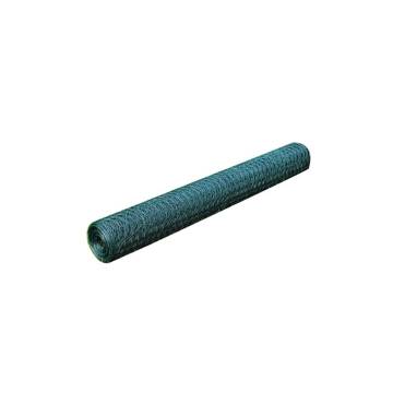 Galvanised Chicken Wire Fence 25x0.75m - Green PVC Coated