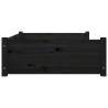 Stylish Dog Bed Black 105.5x75.5 cm - Solid Pine Wood Comfort