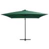 Cantilever Umbrella with LED Lights – Green, 250x250 cm