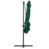 Cantilever Umbrella with LED Lights – Green, 250x250 cm