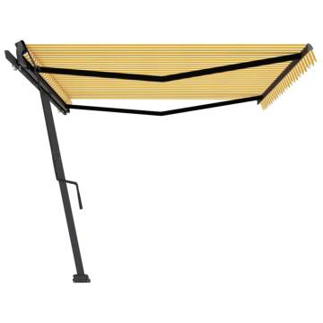 Freestanding Manual Retractable Awning 500x350 cm - Yellow/White